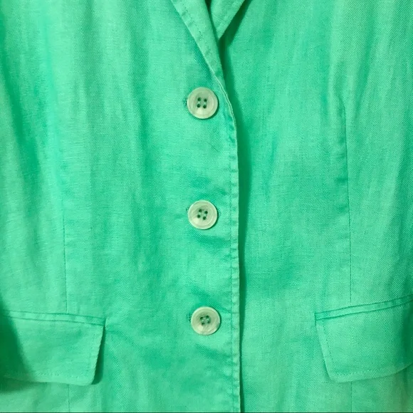 Lafayette 148 Green 100% Linen Blazer size 8 - Picture 5 of 12